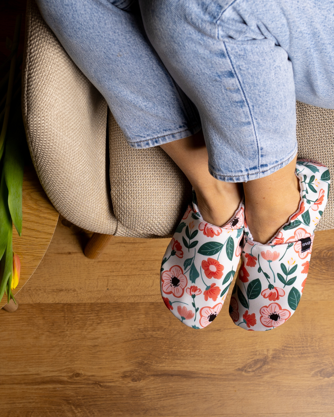 Barefoot ženski copati Red roses